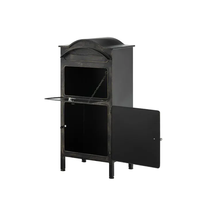 ガーデン収納ポスト MB15 ブラック 幅42cm 高さ91cm 奥行34cm