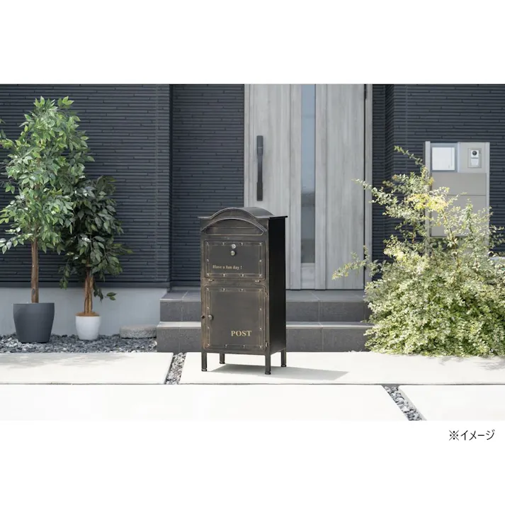 ガーデン収納ポスト MB15 ブラック 幅42cm 高さ91cm 奥行34cm