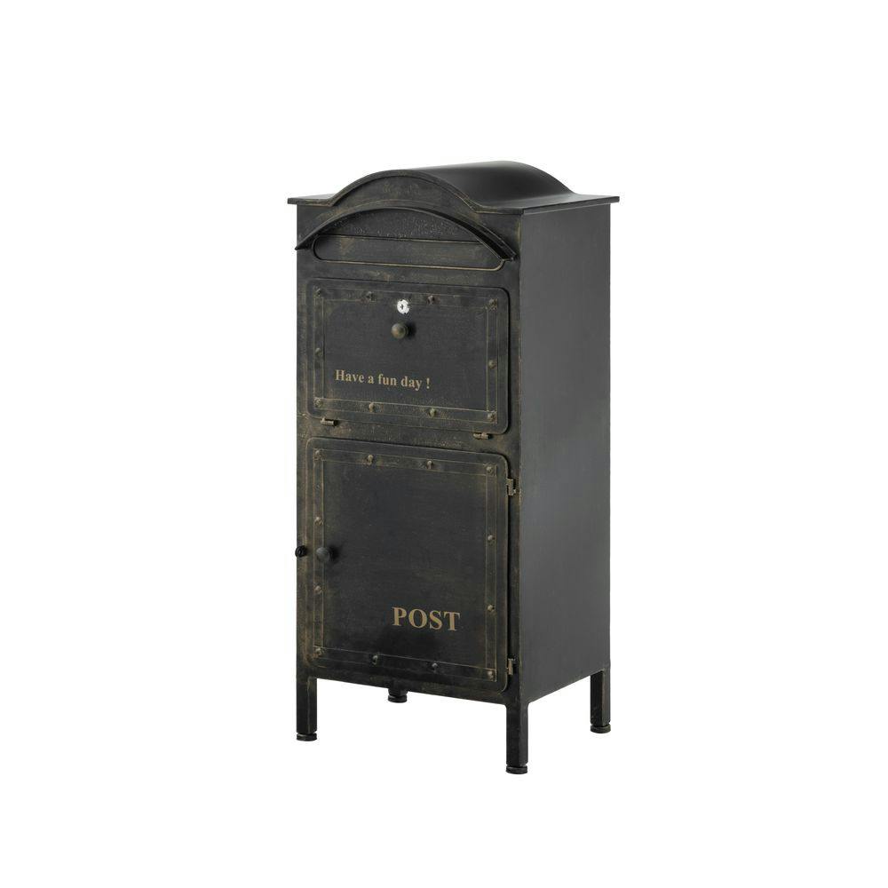 ガーデン収納ポスト MB15 ブラック 幅42cm 高さ91cm 奥行34cm