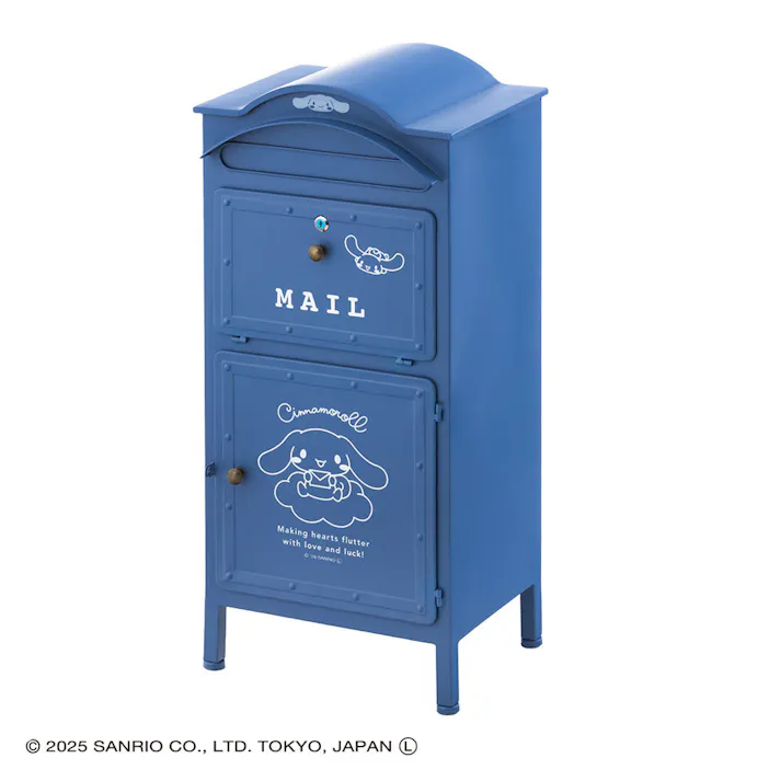 ガーデンポスト 収納ボックス付 ブルー シナモロール 幅42.5cm 高さ91.5cm 奥行34.5cm