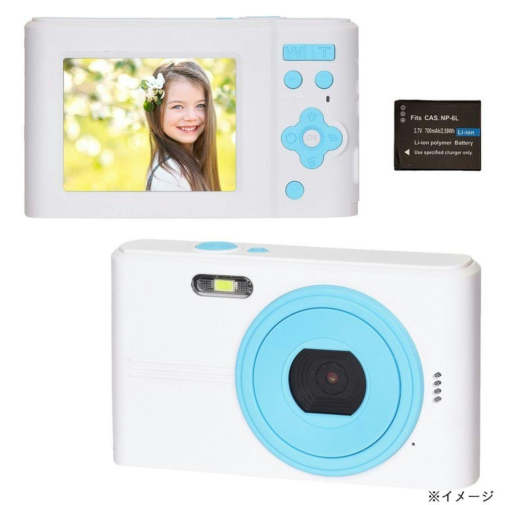 KEIYO コンパクトデジタルカメラ ホワイト×アクア NT-DC001-WAQ