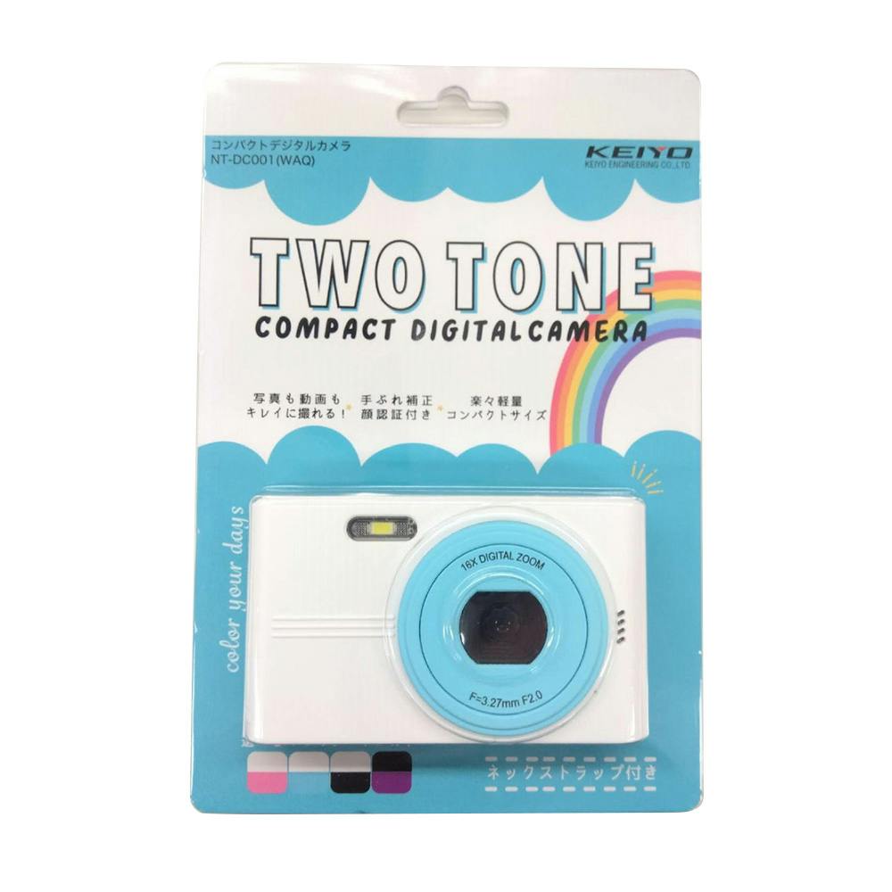 KEIYO コンパクトデジタルカメラ ホワイト×アクア NT-DC001-WAQ