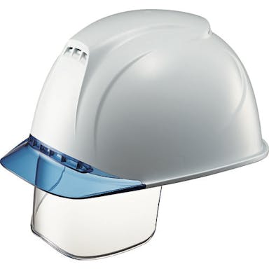 【CAINZ-DASH】谷沢製作所 エアライト搭載ヘルメット（透明バイザータイプ・溝付・通気孔付・ワイドシールド付）　ＳＴ＃１８３０ＶＪ－ＳＥ（ＥＰＡ）　透明バイザー：ブルー／帽体色：白　　　　 1830VJ-SE-V5-W1-J【別送品】
