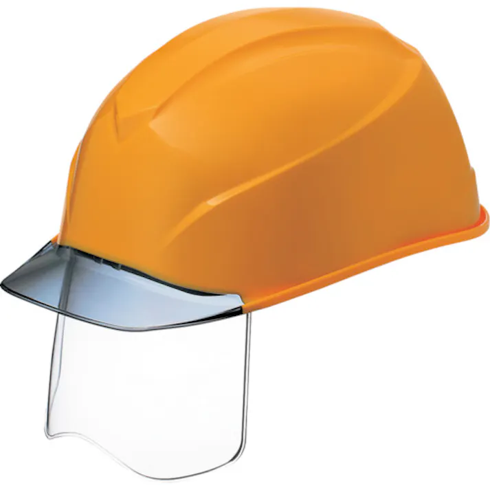 【CAINZ-DASH】谷沢製作所 エアライトS搭載ヘルメット(透明バイザータイプ・溝付・シールド付) 透明バイザー:グレー/帽体色:黄 123VJ-SH-V2-Y5-J【別送品】