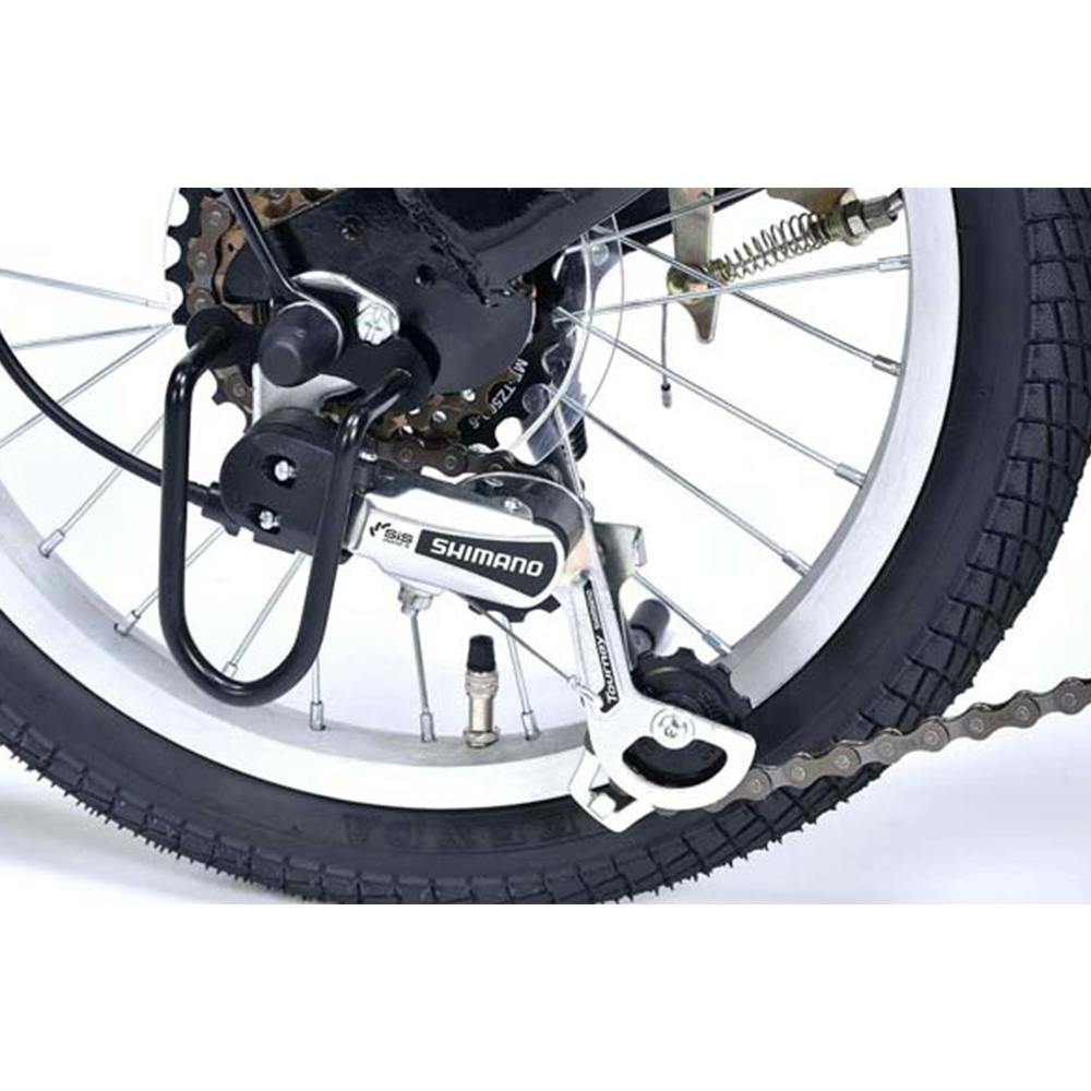自転車】折りたたみ自転車 16インチ 6段ギア アイボリー
