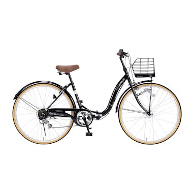 【自転車】《池商》シティサイクル 26インチ 折畳式 ブラック