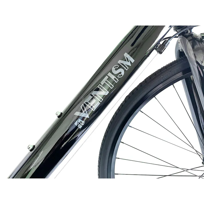 【自転車】エアロクロスバイク 700C 7段変速 ブラックグレー