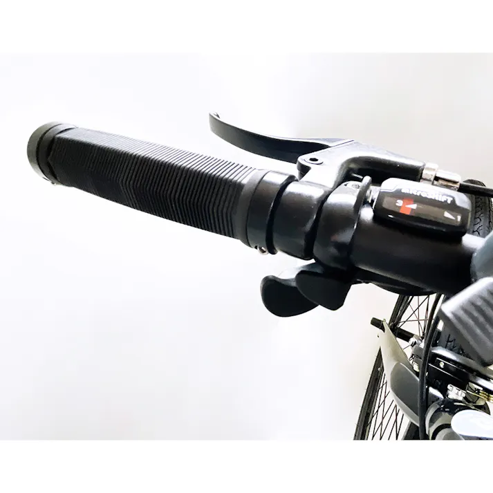 【自転車】エアロクロスバイク 700C 7段変速 ブラックグレー