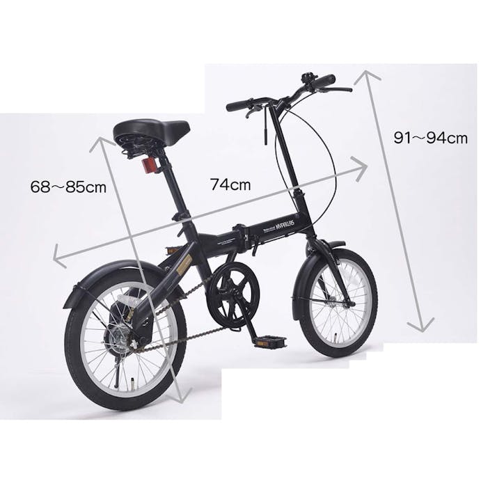 【自転車】《池商》 折畳自転車 16インチ M-100 ブラック