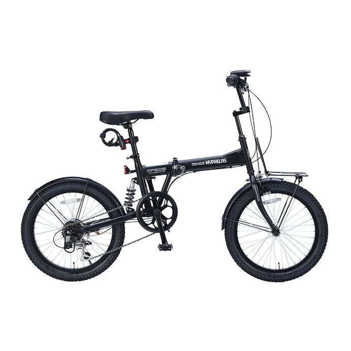 【自転車】《池商》折たたみ自転車 セミファットバイク 20インチ 6段変速 マットブラック