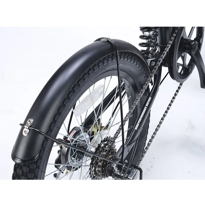 【自転車】折りたたみ自転車 セミファットバイク 20インチ 6段変速 マットブラック