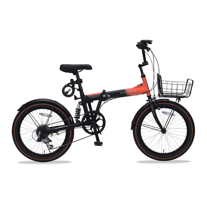 【自転車】マイパラス MYPALLAS MF208SE 折畳セミファット 20・6SP オレンジ/ブラック