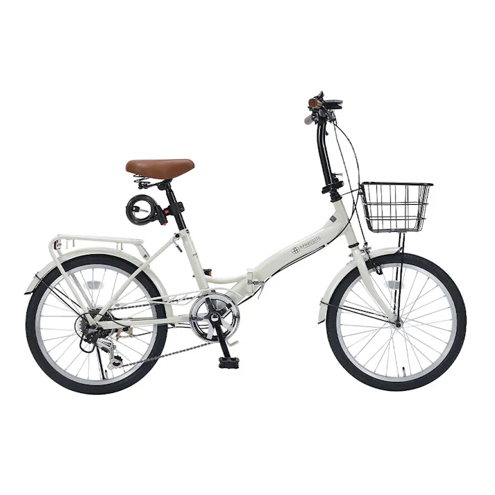 【自転車】折りたたみ自転車 20インチ 6段ギア MF209グレージュ