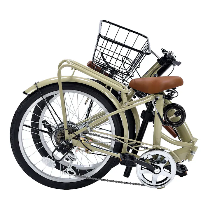 【自転車】折りたたみ自転車 20インチ 6段ギア MF209 カフェ