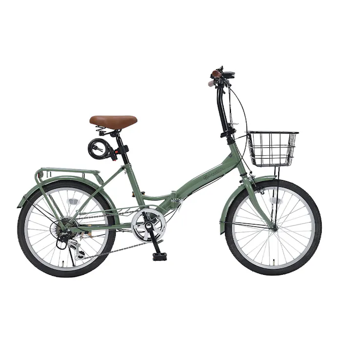 【自転車】折りたたみ自転車 20インチ 6段ギア MF209リーフグリーン