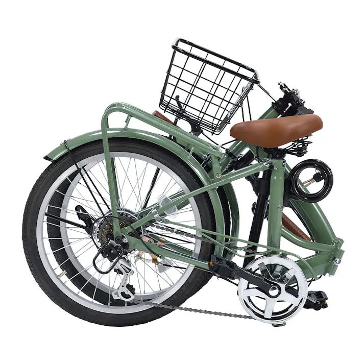 【自転車】折りたたみ自転車 20インチ 6段ギア MF209リーフグリーン