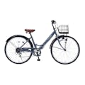 【自転車】《池商》折畳シティサイクル 26インチ 6段変速 アッシュブルー