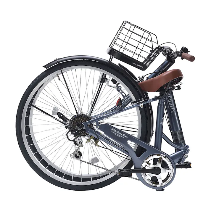 【自転車】折りたたみ自転車 シティサイクル 26インチ 6段ギア アッシュブルー