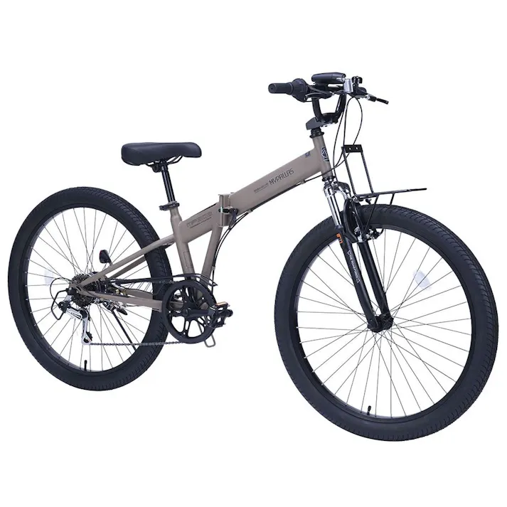 【自転車】マイパラス MYPALLAS 折畳セミファットバイク 26インチ 外装6段 モカブラウン