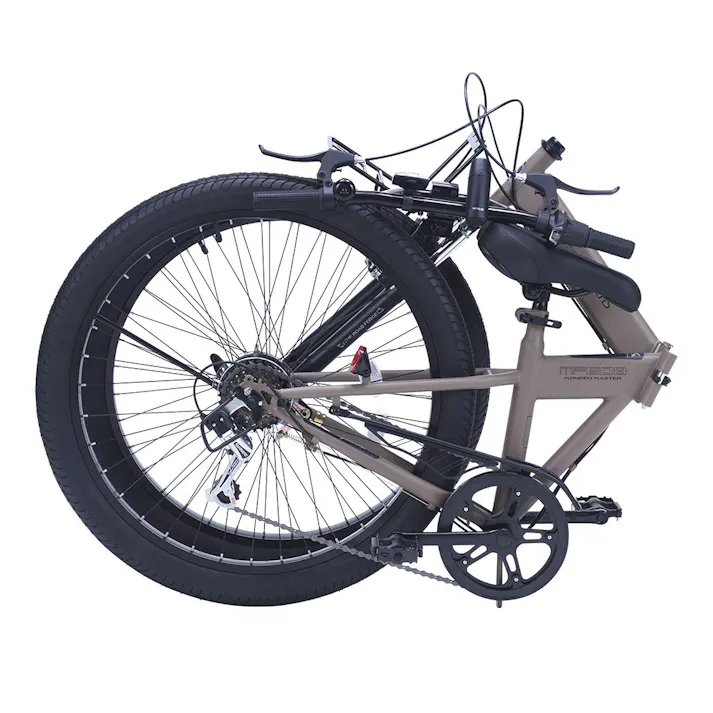 【自転車】マイパラス MYPALLAS 折畳セミファットバイク 26インチ 外装6段 モカブラウン