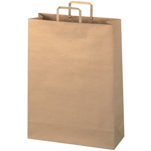 CAINZ-DASH】プラス 354125）手提袋 平紐 茶 特大 50枚