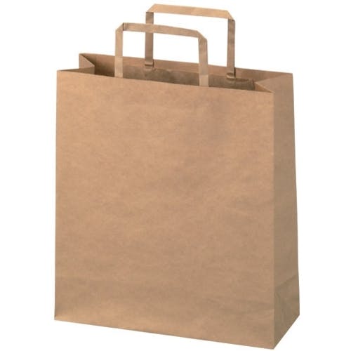 CAINZ-DASH】プラス 354128）手提袋 平紐 茶 小 50枚