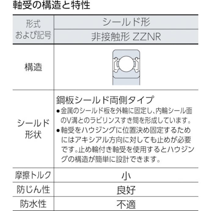 【CAINZ-DASH】ＮＴＮセールスジャパン Ａ小径小形ボールベアリング（止め輪付両側シールド）内径３０ｍｍ外径５５ｍｍ幅１３ｍｍ 6006ZZNR【別送品】