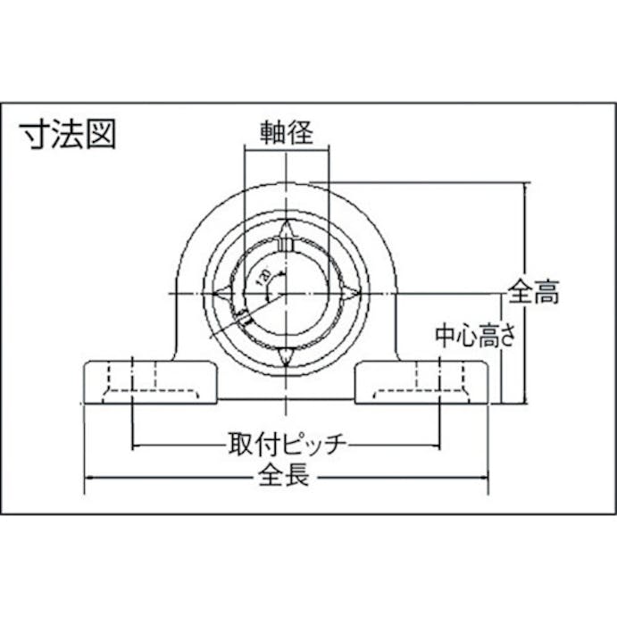 【CAINZ-DASH】ＮＴＮセールスジャパン Ｇ　ベアリングユニット（止めねじ式）　軸径３０ｍｍ　中心高さ４２．９ｍｍ F-UCPM206/LP03【別送品】