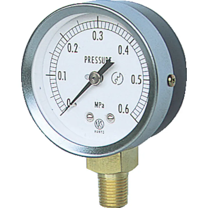 【CAINZ-DASH】長野計器 JIS汎用形圧力計A枠(テーパー) 圧力レンジ(MPa):0.0~0.10 GS50-171-0.1MP【別送品】