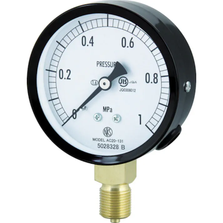 【CAINZ-DASH】長野計器 普通形圧力計(A枠立形・φ75・G3/8B・0.0~0.40Mpa) AC20-131-0.4MP【別送品】