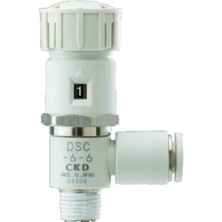 【CAINZ-DASH】CKD スピードコントローラ ダイヤル付 接続口径R1/4 適用チューブ外径10 DSC-8-10【別送品】