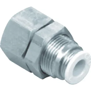 【CAINZ-DASH】CKD チューブ継手 ニュージョイント ストレート 隔壁メス 適合チューブ外径4 接続口径Rc1/4 GWS4-8-E【別送品】