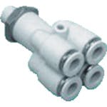 【CAINZ-DASH】ＣＫＤ チューブ継手　　ニュージョイントステンレスタイプ（二重Ｙ形Ｒ付）　適合チューブ外径６ｍｍ　接続口径Ｒ１／８ ZW-WY6-6-P4【別送品】