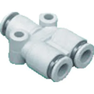 【CAINZ-DASH】CKD チューブ継手 ニュージョイントステンレスタイプ(Y形チーズ) 適合チューブ外径10mm/10mm ZW-Y1010-0-P4【別送品】