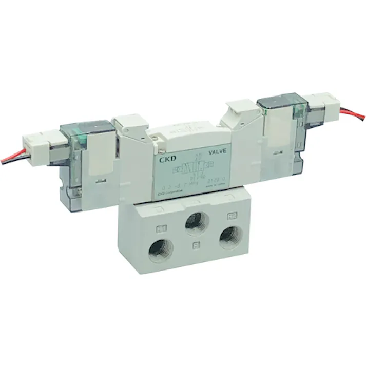 【CAINZ-DASH】CKD 電磁弁 パイロット式5ポート弁 ベース配管 4GB120R-06-3【別送品】