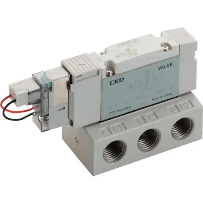 【CAINZ-DASH】CKD 電磁弁 パイロット式5ポート弁 ベース配管 4GB210R-08-E2-3【別送品】