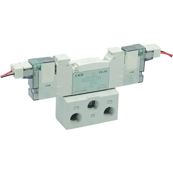 【CAINZ-DASH】CKD 電磁弁 パイロット式5ポート弁 ベース配管 4GB220R-08-3【別送品】