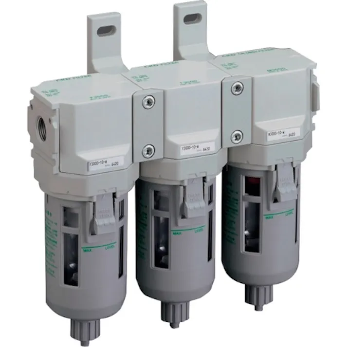 【CAINZ-DASH】CKD FRLユニット F.R.Lコンビネーション 標準白色シリーズ Rc1/4 フィルタ・手動付オートドレン C4000-8-W-F【別送品】