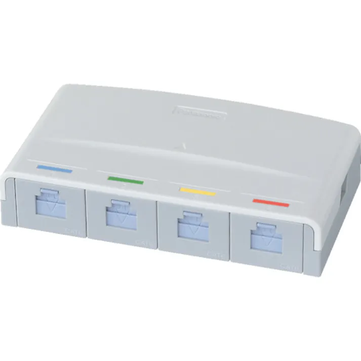 【CAINZ-DASH】パナソニックエレクトリックワークス社 ぐっとすシリーズ情報モジュラジャック CAT5E 露出4コ口 NR3164【別送品】