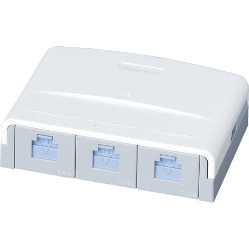 【CAINZ-DASH】パナソニックエレクトリック ぐっとすシリーズ情報モジュラジャック　ＣＡＴ５Ｅ　露出３コ口 NR3163【別送品】