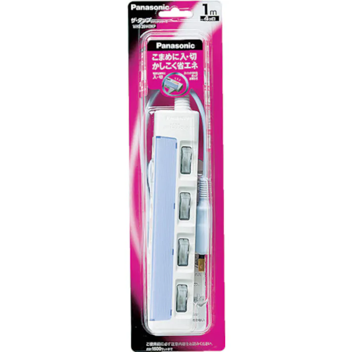 【CAINZ-DASH】パナソニックエレクトリックワークス社 ザ・タップスイッチ 6コ口 2mコード付 WHS2626DKP【別送品】