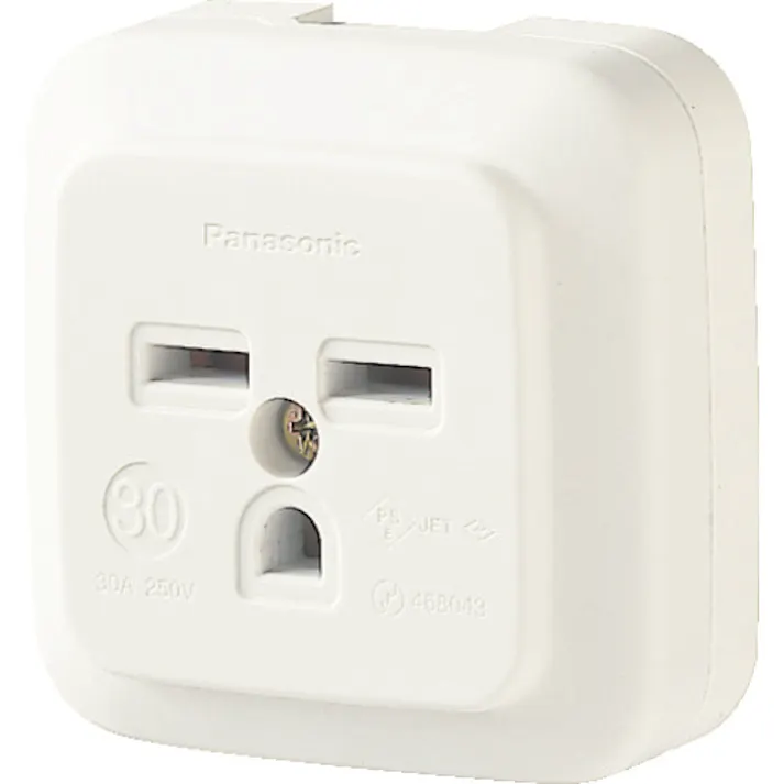 【CAINZ-DASH】パナソニックエレクトリックワークス社 接地2P30A角型コンセント 薄型 ミルキーホワイト WK36301WP【別送品】