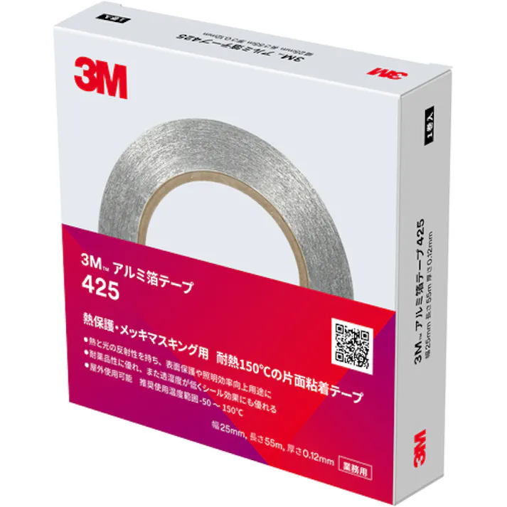 【CAINZ-DASH】スリーエム ジャパンテープ・接着剤製品事業部 アルミ箔テープ 425 25mmX55m 個装 425 25X55 K【別送品】
