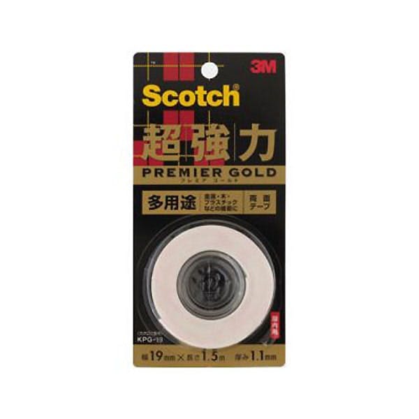 3M スコッチ 超強力両面テープ プレミアゴールド 多用途 KPG-19 幅19mm×長さ1.5m×厚み1.1mm 作業用両面テープ 3M スコッチ 超強力両面テープ プレミアゴールド 多用途 KPG-19 幅19mm×長さ1.5m×厚み1.1mm 作業用両面テープ