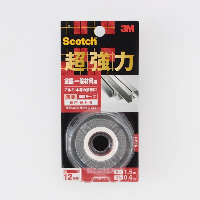 3M 超強力両面テープ 金属用 幅12mm×長さ1.5m×厚み0.6mm KDD-12(販売終了)