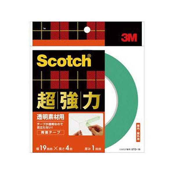 3M スコッチ 超強力両面テープ 透明素材用 STD-19 幅19mm×長さ4m