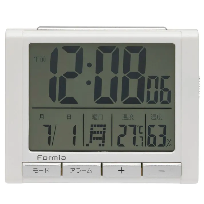 フォルミア デジタル目覚し時計 ホワイト HT-017WH