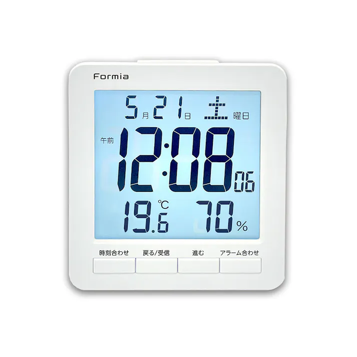 フォルミア デジタル電波目覚し ホワイト HT-024RC