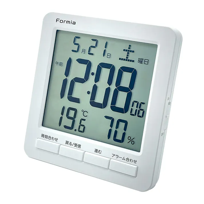 フォルミア デジタル電波目覚し ホワイト HT-024RC