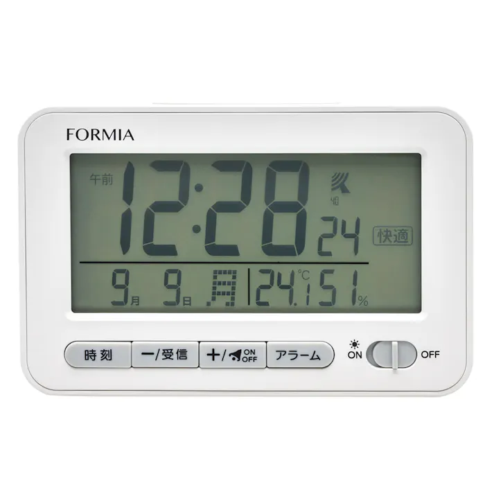 フォルミア 電波デジタル時計 ホワイト HT-039RC